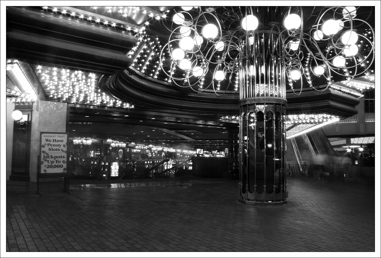lobby black and white